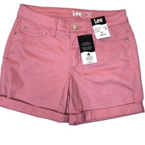Lee Sz 6M Mid Rise Shorts Cuffed Regular Fit Persimmon Peach New